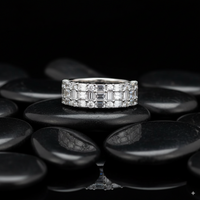 Elegant Cluster Band Baguette Diamond Ring in 14K White Gold