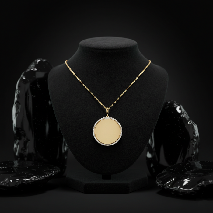 Infinity Shimmer Diamond Pendant Necklace in 14K Yellow Gold