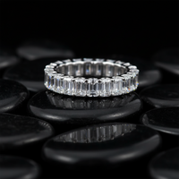 Timeless Emerald Cut Eternity Ring in 18K Gold