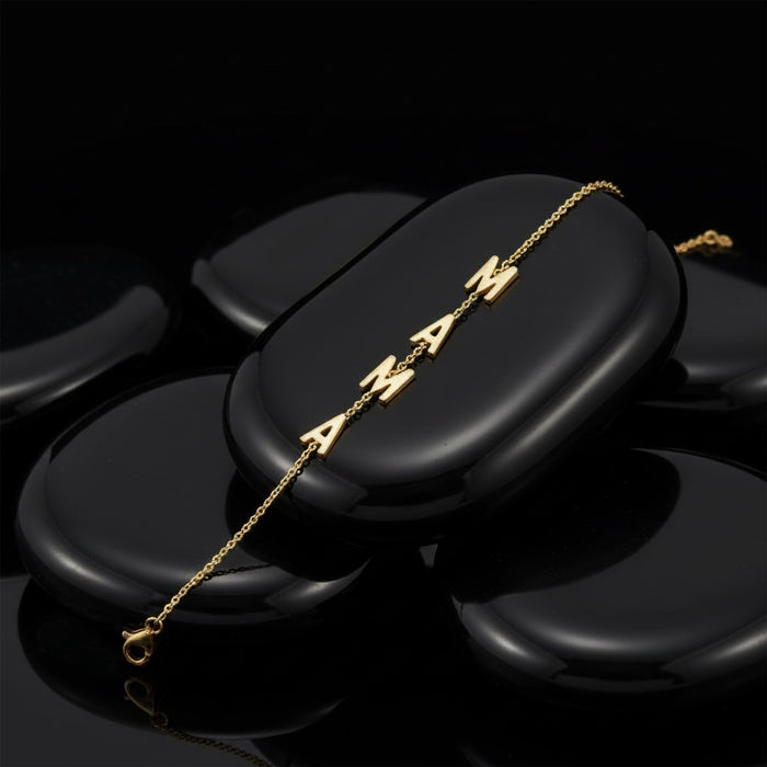 Mama Letter Design Bracelet in 14K Gold