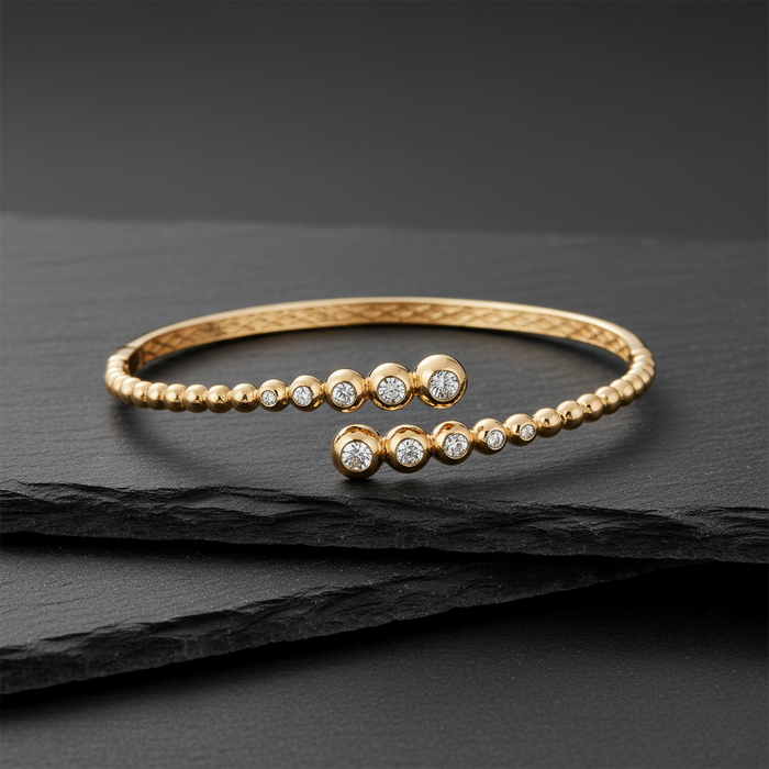 Shine Brilliant Bangle Bracelet in 14K Yellow Gold