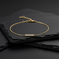 Tiny Dots Bar Diamond Bracelet in 14K Gold
