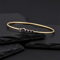 Pear Cut Sapphire Accent Bracelet in 14K Yellow Gold