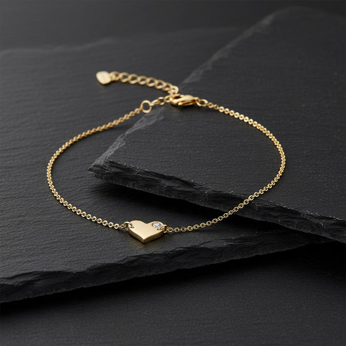 Heartlight Dainty Bracelet in 14K Yellow Gold