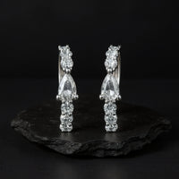Ear Pear Shape Cuff Earrings in 14K White Gold