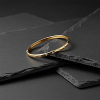 Ten Diamonds Bangle Bracelet in 14K Yellow Gold
