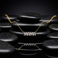 Diamond Mama Necklace in 14K Yellow Gold