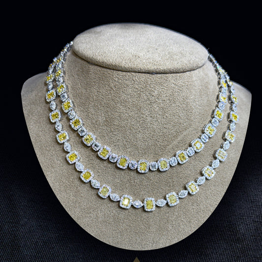 Imperial Radiance 14K Yellow and White Diamond Necklace