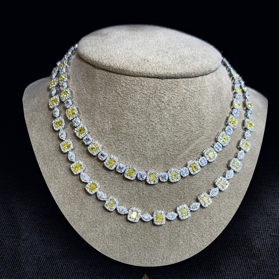Imperial Radiance 14K Yellow and White Diamond Necklace