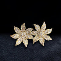 Blossom Radiance Diamond Flower Earrings in 14K Yellow Gold
