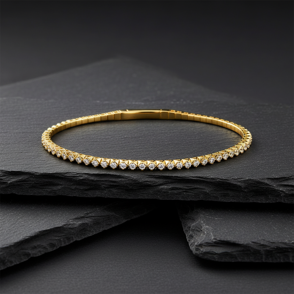 Diamond Flexi Bangle Bracelet in 14K Gold