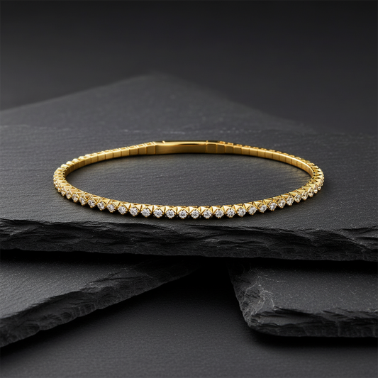 Diamond Flexi Bangle Bracelet in 14K Gold