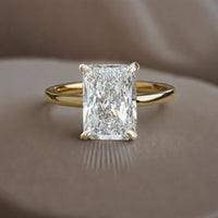 Carat Radiant Cut Lab Engagement Ring in 18K Yellow Gold