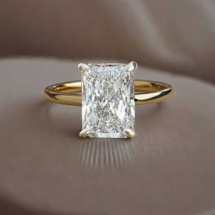 Carat Radiant Cut Lab Engagement Ring in 18K Yellow Gold
