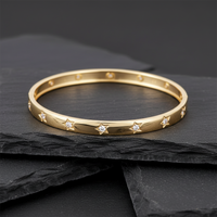Sapphire Perfect Diamond Bangle Bracelet in 14K Yellow Gold