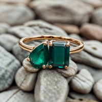 Emerald Gemstone Ring in 14K Yellow Gold