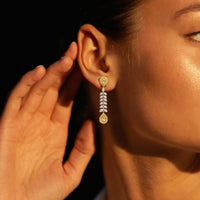 Luxe Lemon Diamond Drop Earrings in 14K Yellow Gold