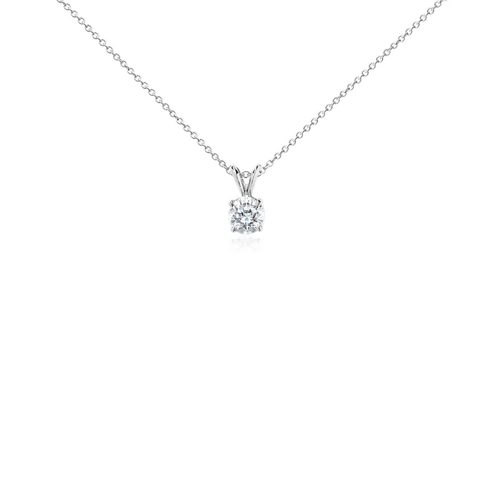 Round Diamond Pendant Necklace in 14K Yellow Gold