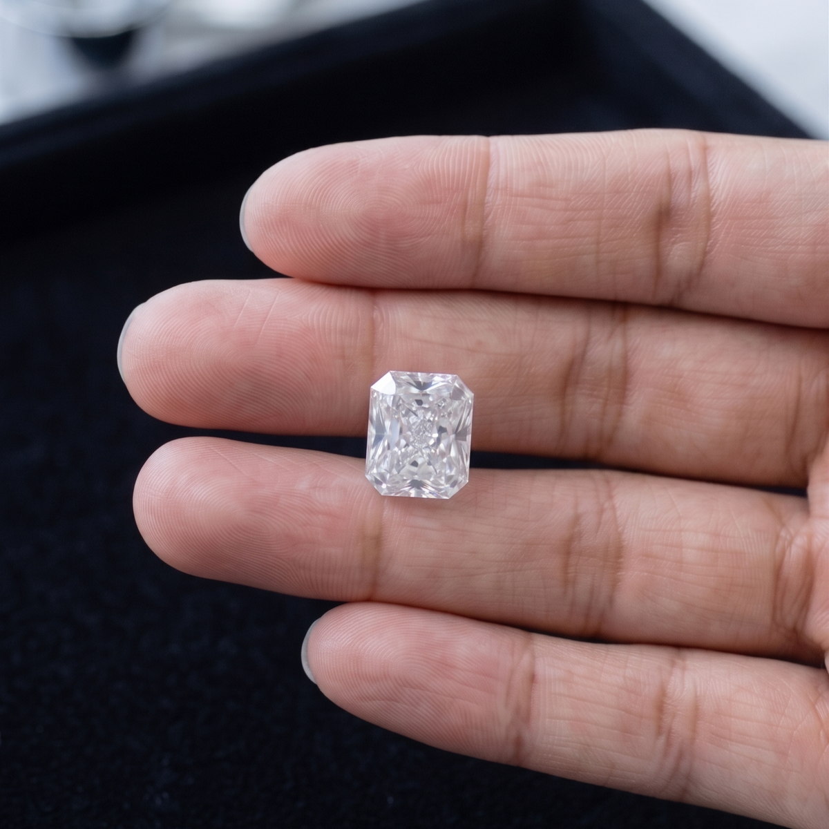 Emerald Cut Loose Diamond Stone in 11K