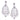 630 Round Multi Diamonds 18K White Gold Earrings