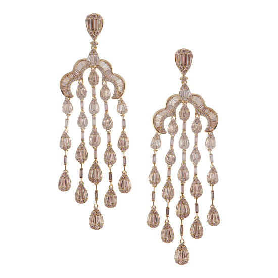 Baguette Diamonds Earrings in 18K White Gold