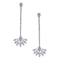 Round Baguette Diamonds Earrings in 18K White Gold