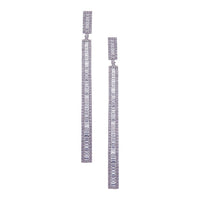 Baguette Diamond Drop 238 Diamonds Earrings in 18K White Gold