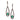 Green Emerald Drop 18K Yellow Gold Black Finish Earrings