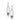 Blackened Oval Drop 18K White Gold Green Emerald Earrings