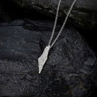Diamond Israel Map Style Necklace in 14K White Gold