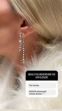 Multi Cut Diamond Drop Chandelier Earrings in 18K White Gold