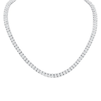 Diamond Round Cut Tennis Necklace in 18K Gold