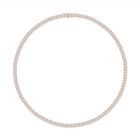 Diamond Round Cut Tennis Necklace in 18K Gold