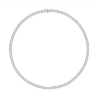 Diamond Round Cut Tennis Necklace in 18K Gold