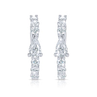 Ear Pear Shape Cuff Earrings in 14K White Gold