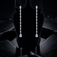 Pear Shape Diamond Drop Earrings in 14K White Gold