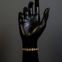 Multi Shape Diamond Bezel Set Bangle Bracelet in 14K Yellow Gold