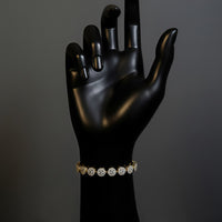 Round Cluster Diamond Bracelet in 14K Yellow Gold