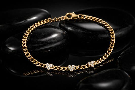 Heartbeats Diamond Accent Chain Bracelet in 14K Yellow Gold