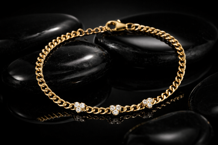 Heartbeats Diamond Accent Chain Bracelet in 14K Yellow Gold