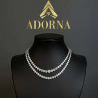 Timeless Straight Tennis Diamond Necklace in 14K White Gold