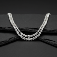 Timeless Straight Tennis Diamond Necklace in 14K White Gold
