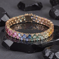 Multicolor Diamond 14K Gold Tennis Bracelet