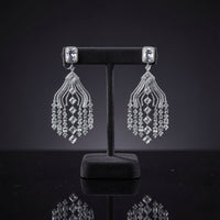 Round Multi Diamonds Earrings in 18K White Gold