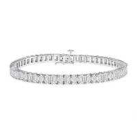 Emerald Cut Diamond Tennis Bracelet in 18K Gold