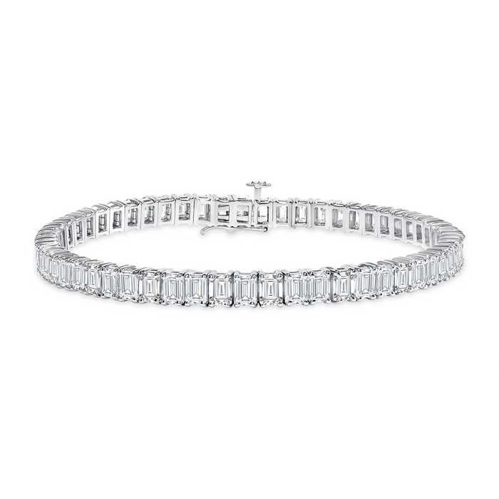 Emerald Cut Diamond Tennis Bracelet in 18K Gold