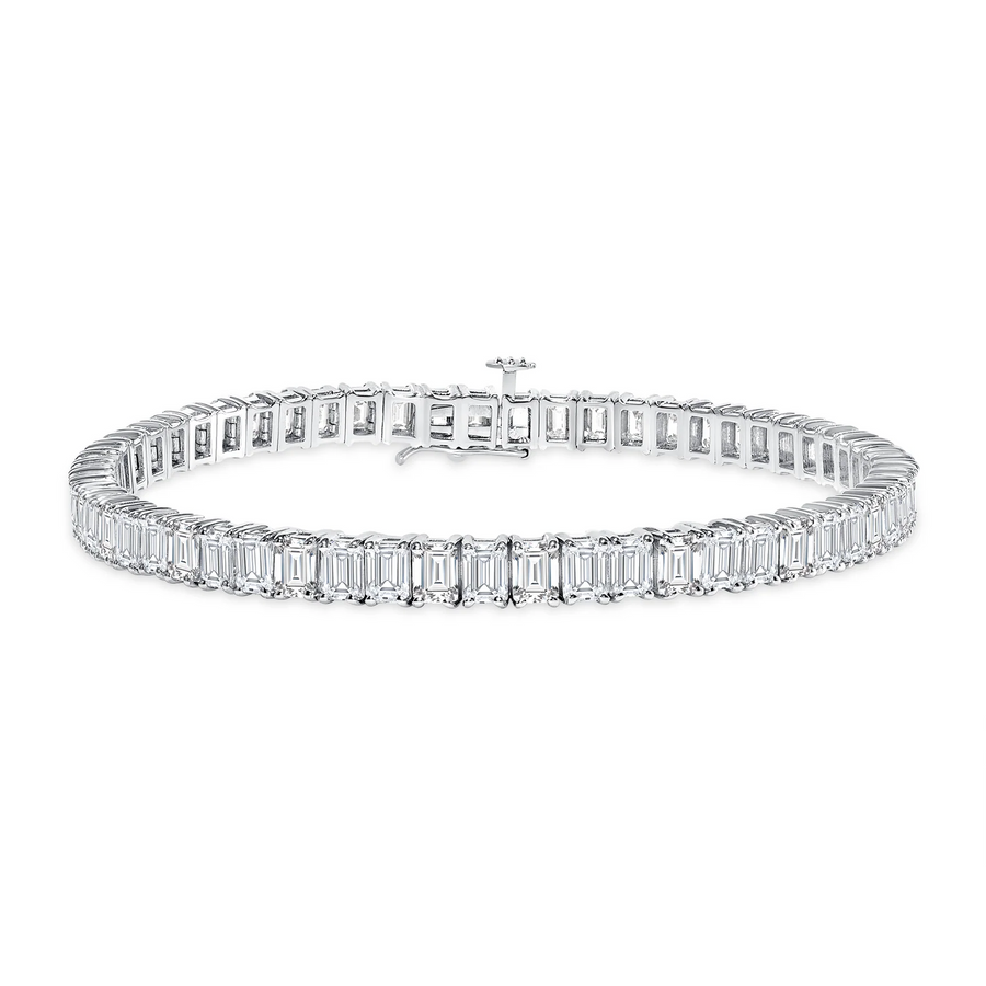 Emerald Cut Diamond Tennis Bracelet in 18K Gold