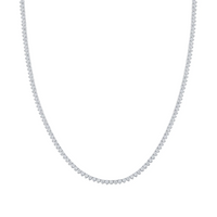 Three Prong Diamond Tennis Necklace in 14K Gold