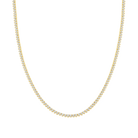 Three Prong Diamond Tennis Necklace in 14K Gold