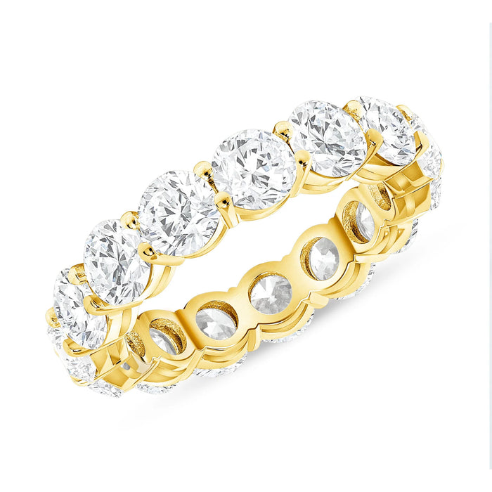 Seven Carat Round Diamond Eternity Band Ring in 14K Gold